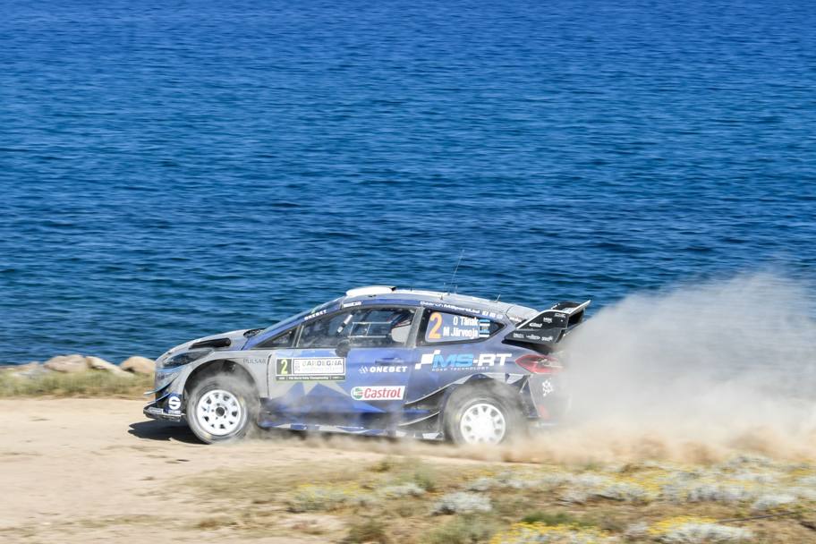Ott Tanak e il copilota Martin Jarveoia sulla Ford Fiesta RS WRC. (Afp)